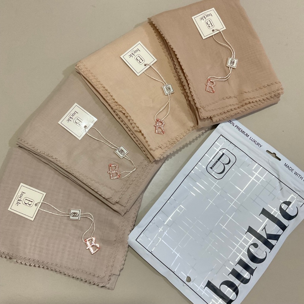 Hijab Segiempat Paris Japan Ori  Kerudung Buckle Scarves  Jilbab Voal Paris Terbaru