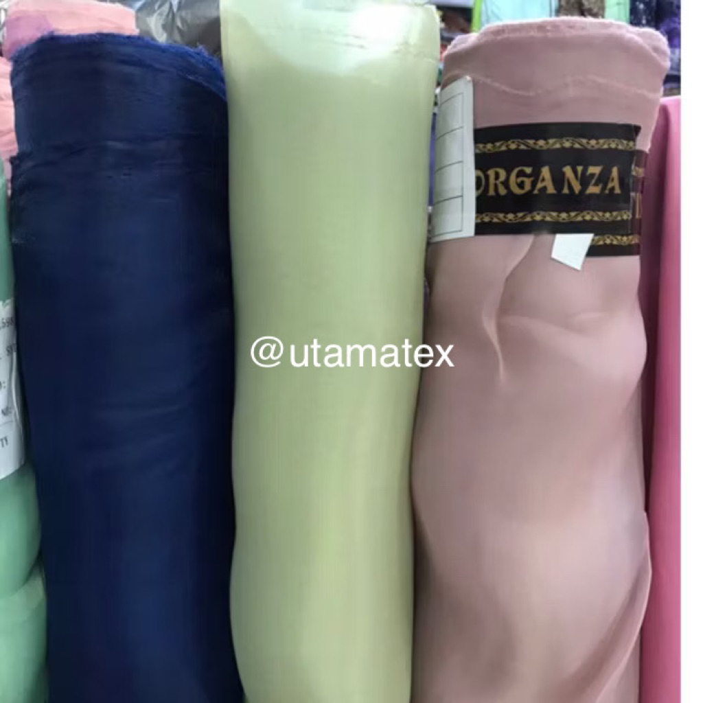 Kain Organza Saten/ Bahan Organza Polos/ Organza