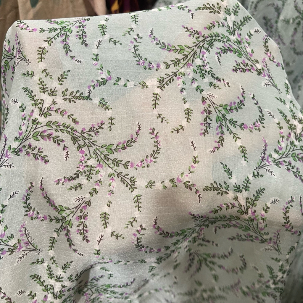 kain sifon sutra motif bunga premium - kain sifon salju - kain ceruti - kain ceruty baby doll gf