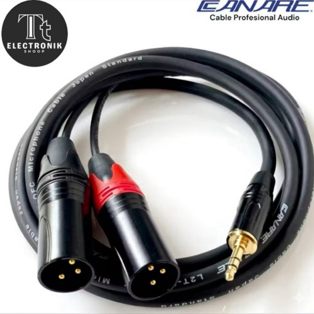Kabel HP ke mixer  kabel aux 3,5 to dua xlr male berkualitas