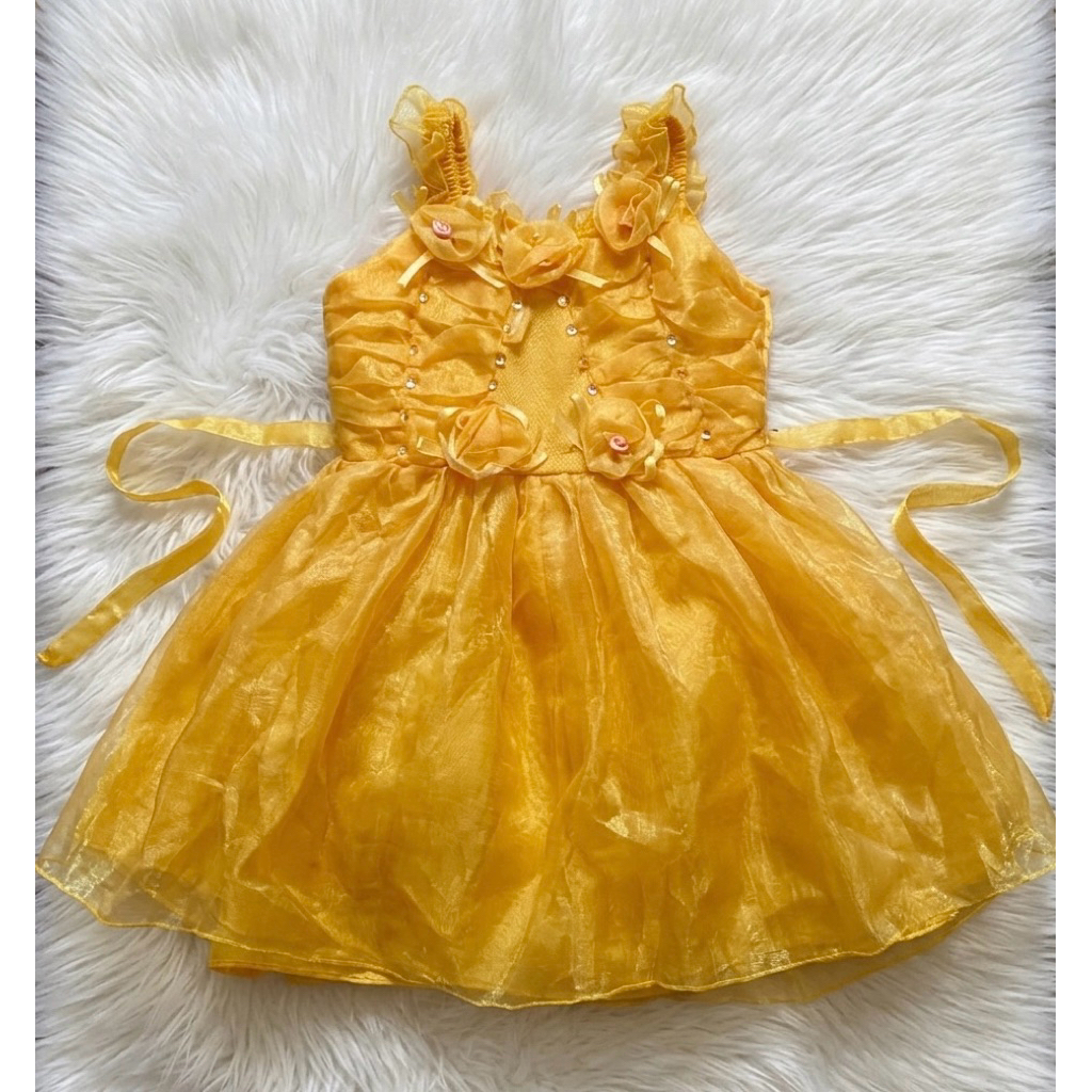 [PRELOVED] Dress Pesta Anak / Gaun Ulang Tahun Kuning Gold Mezzaluna