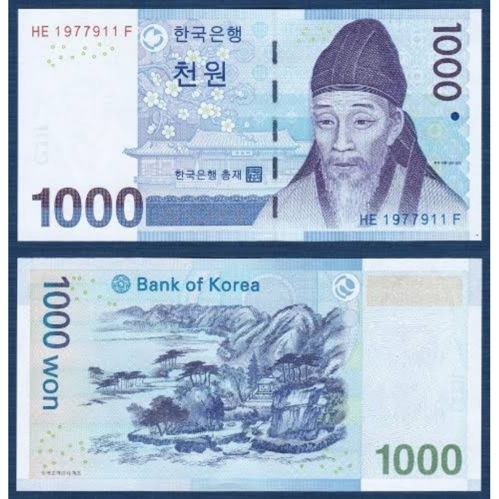 Korea selatan 1000won untuk koleksi numismatik