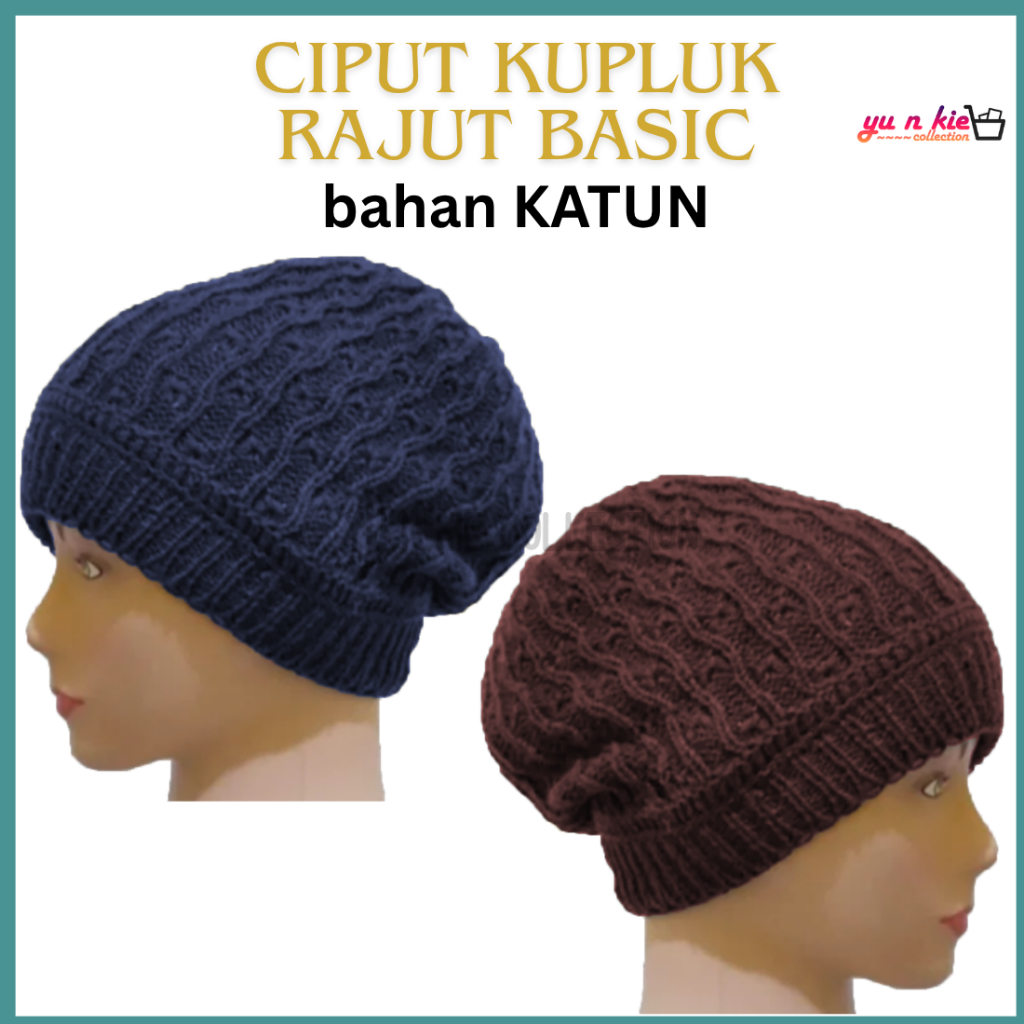 Kupluk Ciput Ibu-ibu Nenek-Nenek Rajut Premium Bahan Wool Adem Tebal Dalaman Kerudung Eastis