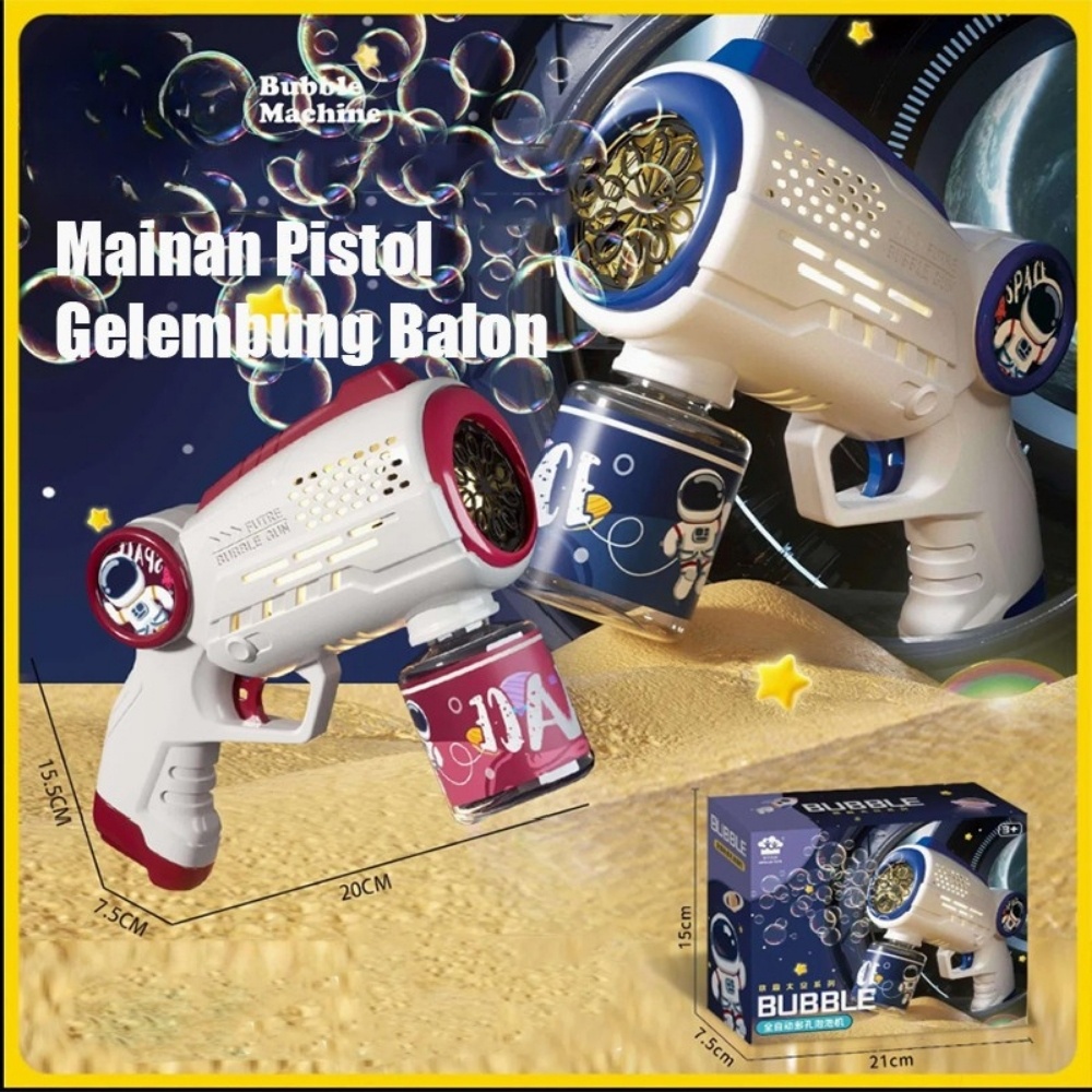 Mainan Gelembung Balon Bubble Gun Astronauts Bubble Sabun Otomatis Mainan Anak Besar Tembakan Balon