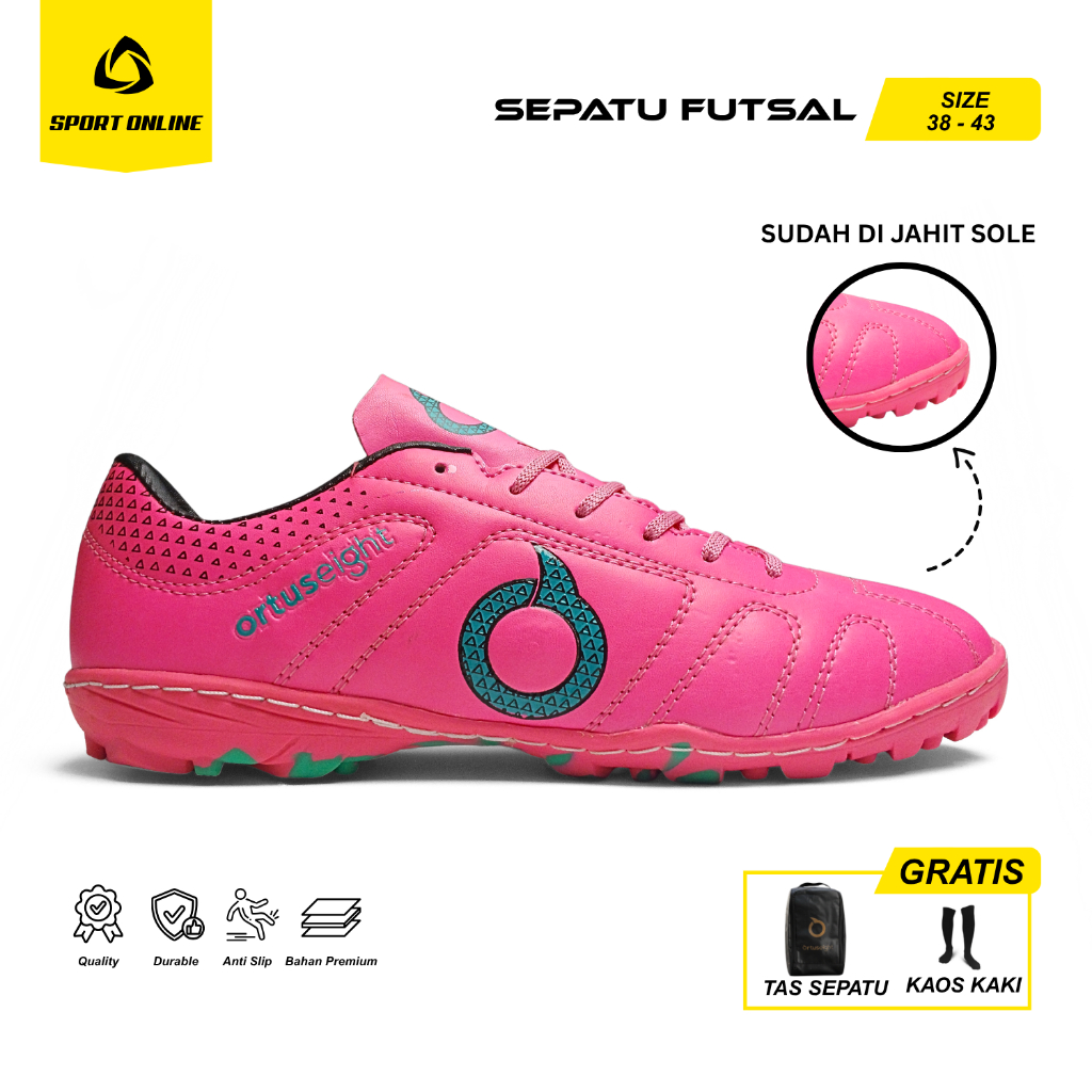 SEPATU FUTSAL ORTUSS SOL GERIGI/SEPATU FUTSAL MINI SOCCER TELAPAK GERIGI+DEPANNYA JAHITAN