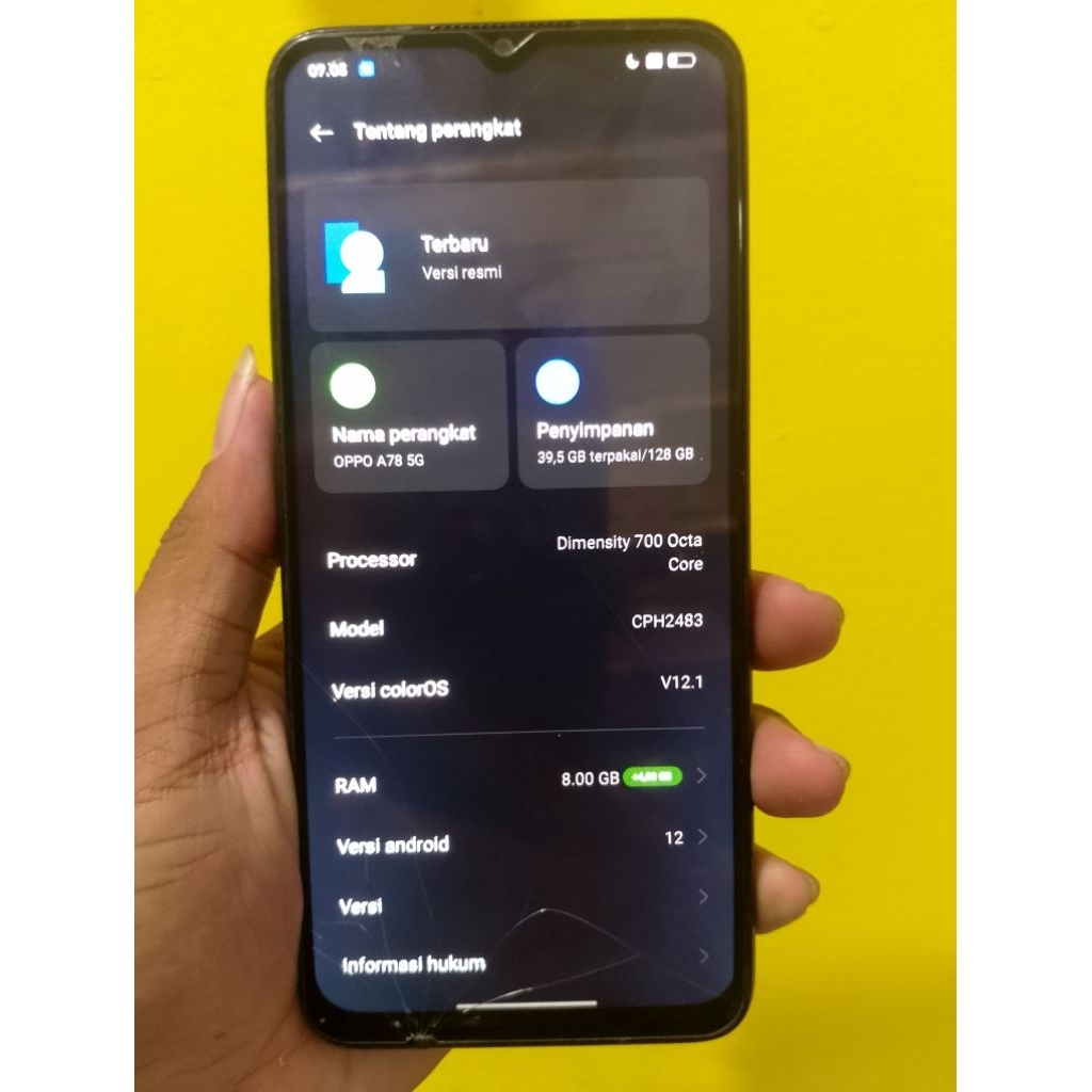 Oppo A78 5G refurbish ram 8/128 rusak lcd baterai drop
