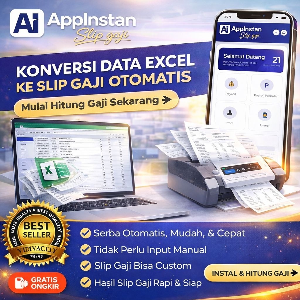 Aplikasi Slip Gaji Otomatis dari Excel | Payroll HRD Web + Custom Format