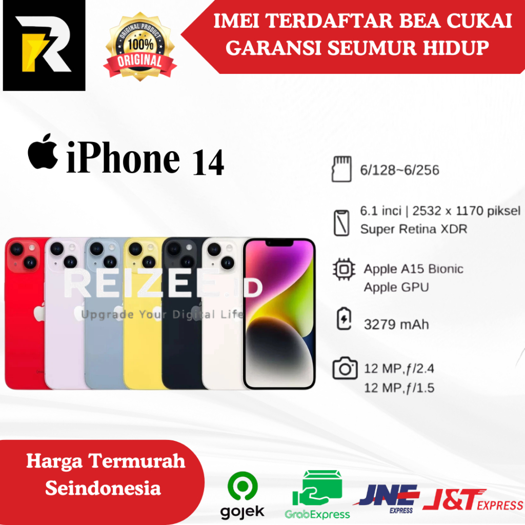 IPhone 14 IMEI Terdaftar Sinyal Permanen Second Original 100% Bergaransi BC