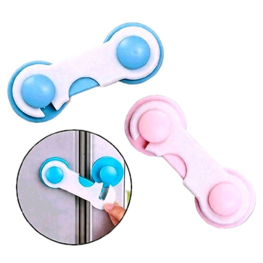1PCS Kunci Pengaman Lemari Laci Kulkas Penahan Pengait Pintu Alat Pengunci Safety Lock Drawer Anak