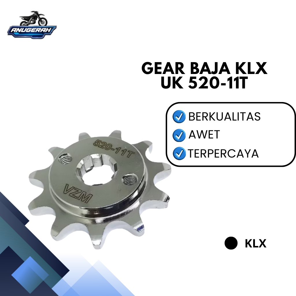 Gear Depan KLX 520 - 11T Model Gendong VZM