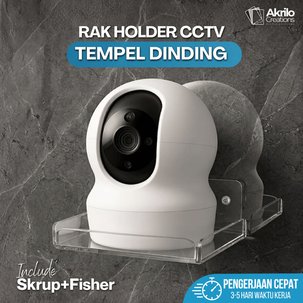 Rak Holder CCTV Tempel Dinding Minimalist | Dudukan Bracket Router Wifi | Rak Akrilik CCTV