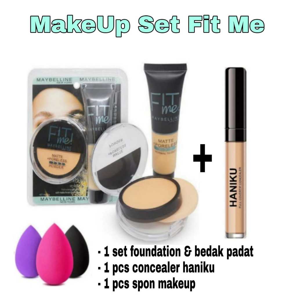 Paket Fit Me Mars Set 3 In 1 - Paket Make Up Lengkap - Make Up 3 in 1 - Foundation + Concealer + Bed