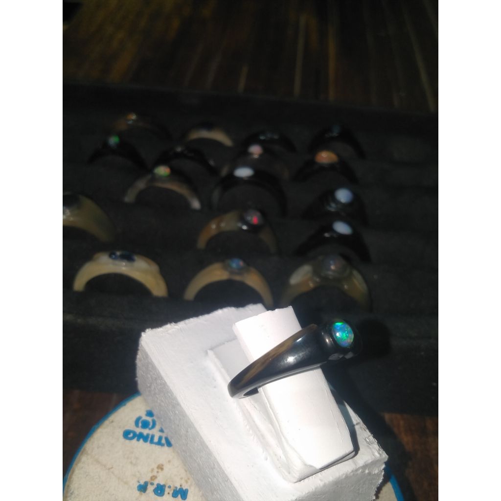 Cincin batu kalimaya ring tanduk asli banten