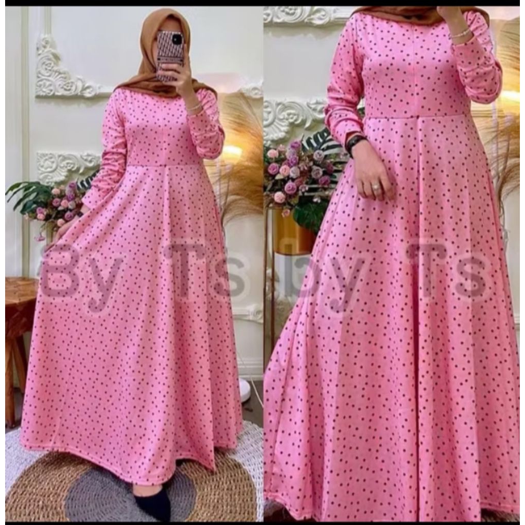 Promo Gamis Polkadot//Gamis Ukuran Jumbo//Gamis Motif Polkadot