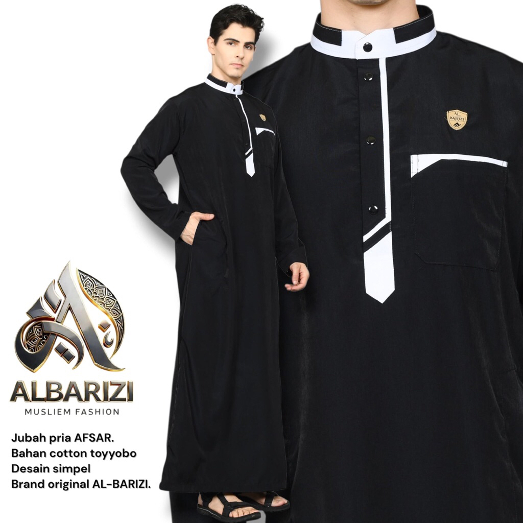 Jubah Pria AZFAR - Jubah Pria Muslim - Jubah Gamis Pria Muslim ZAHFIER Lengan Panjang