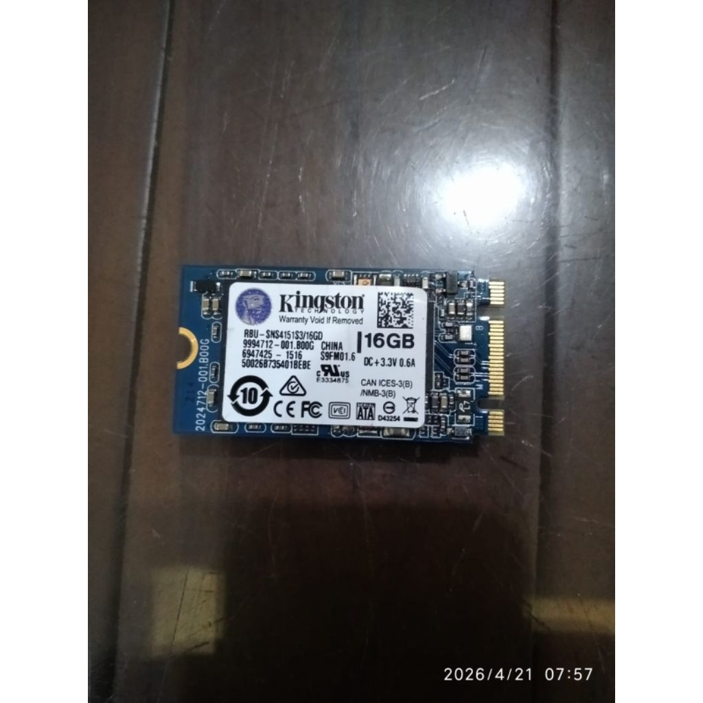 SSD NVMe M.2 16GB Mini Kingston | Second