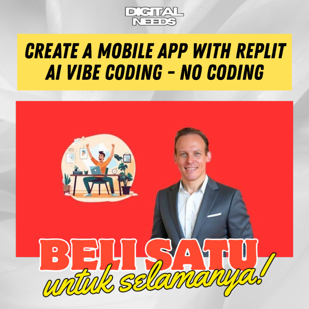 [e-course] Belajar Create a Mobile App with Replit, AI Vibe Coding No Coding 2026