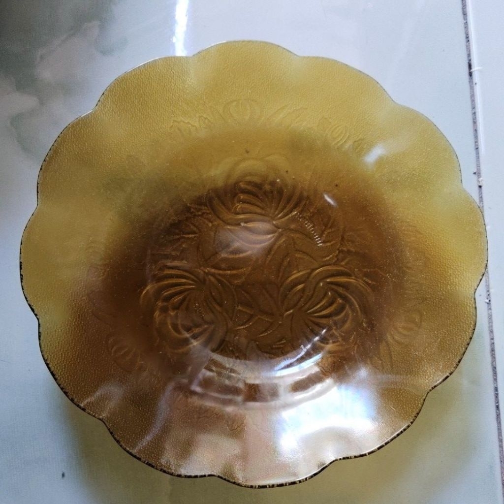piring bening coklat d19 cm