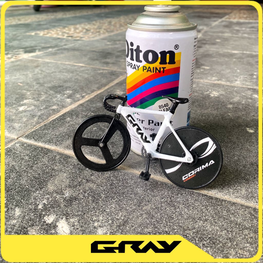 miniatur fixie GRAY (velg wheel dop+ 3 spoke)