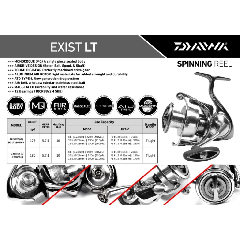 reel pancing Daiwa exist 2500 d h Made in japan original type 2022