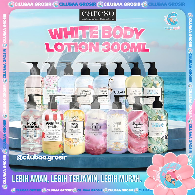 Careso Body Lotion Brightening Elixir 300mL (Pump) || Hand & Body Lotion || Melembabkan Mencerahkan 
