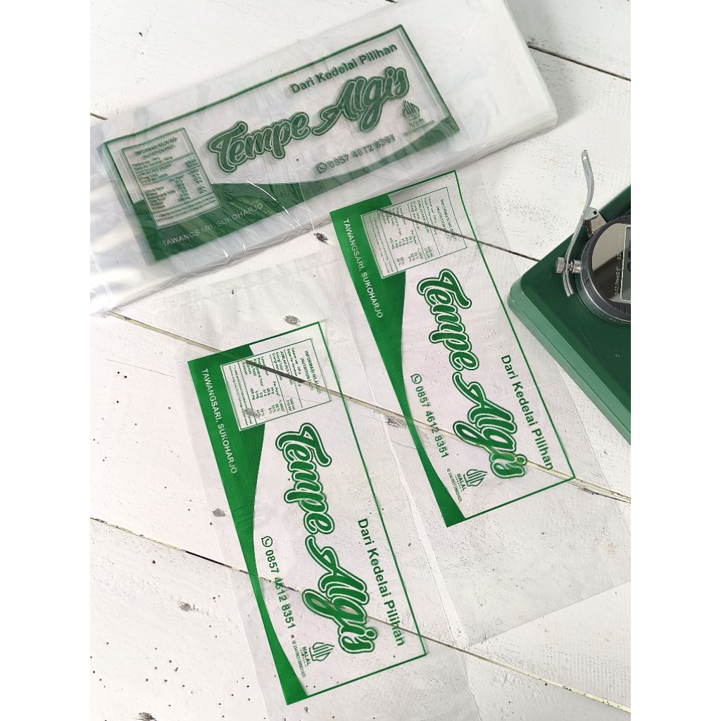 Custom Plastik Sablon, Sablon Plastik, Plastik Tempe, Tahu, Snack