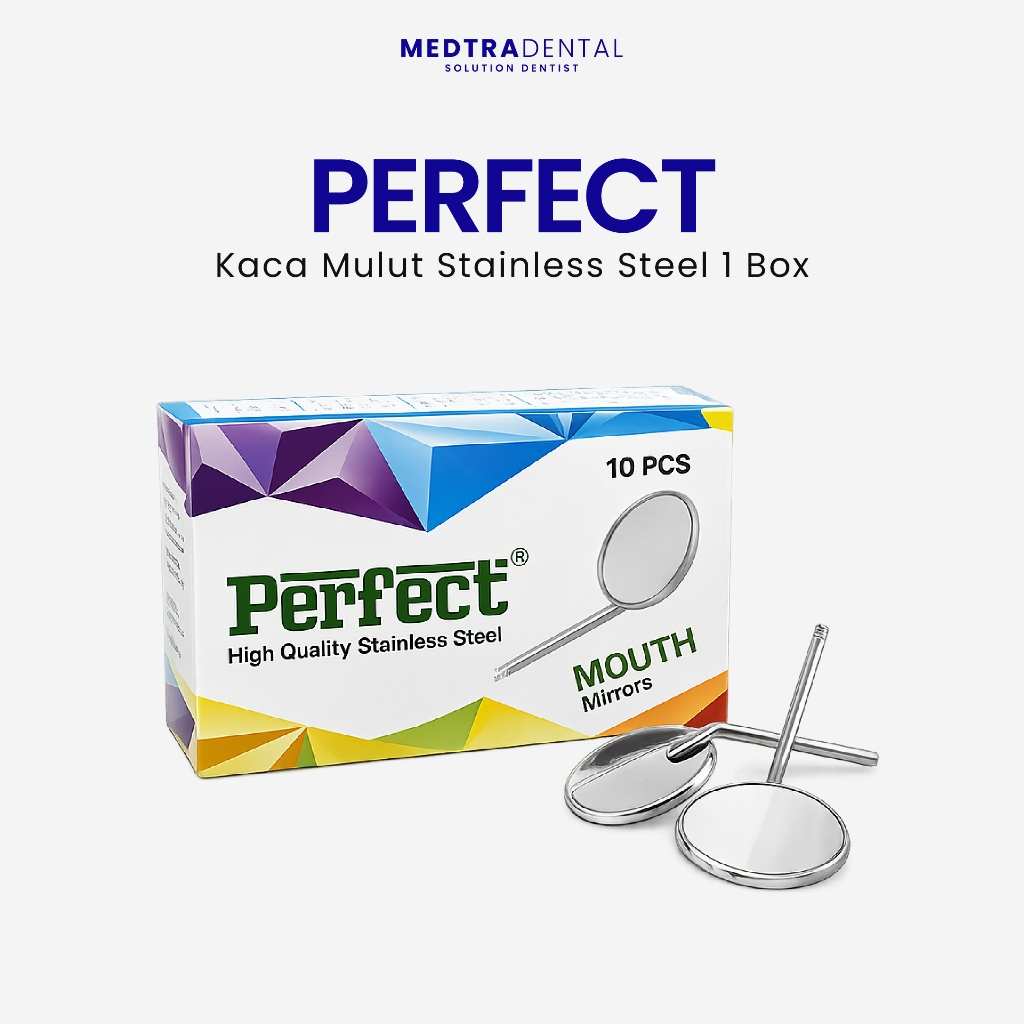 Medtradent - Dental Perfect Instrument Kaca Mulut Stainless Steel 1 Box
