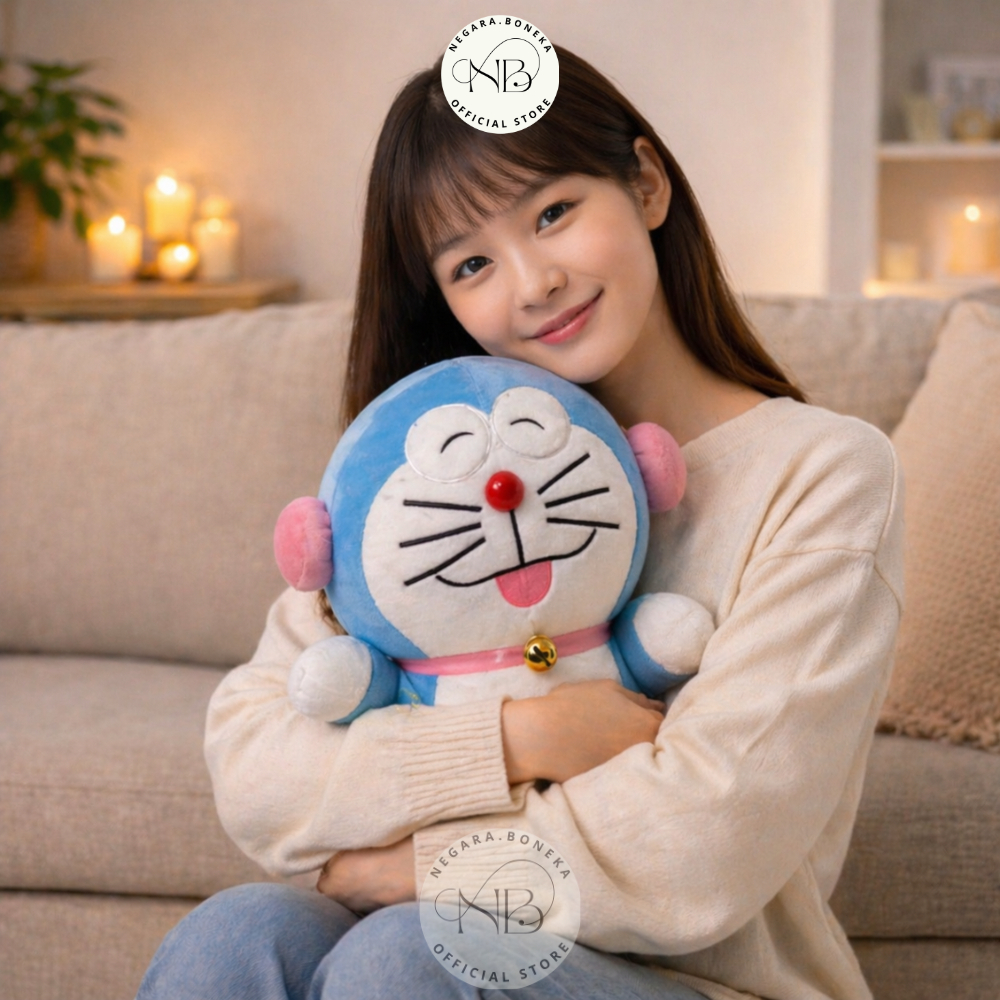 Boneka Doraemon Pake Headsheat Pink / Boneka Doraemon / Doraemon