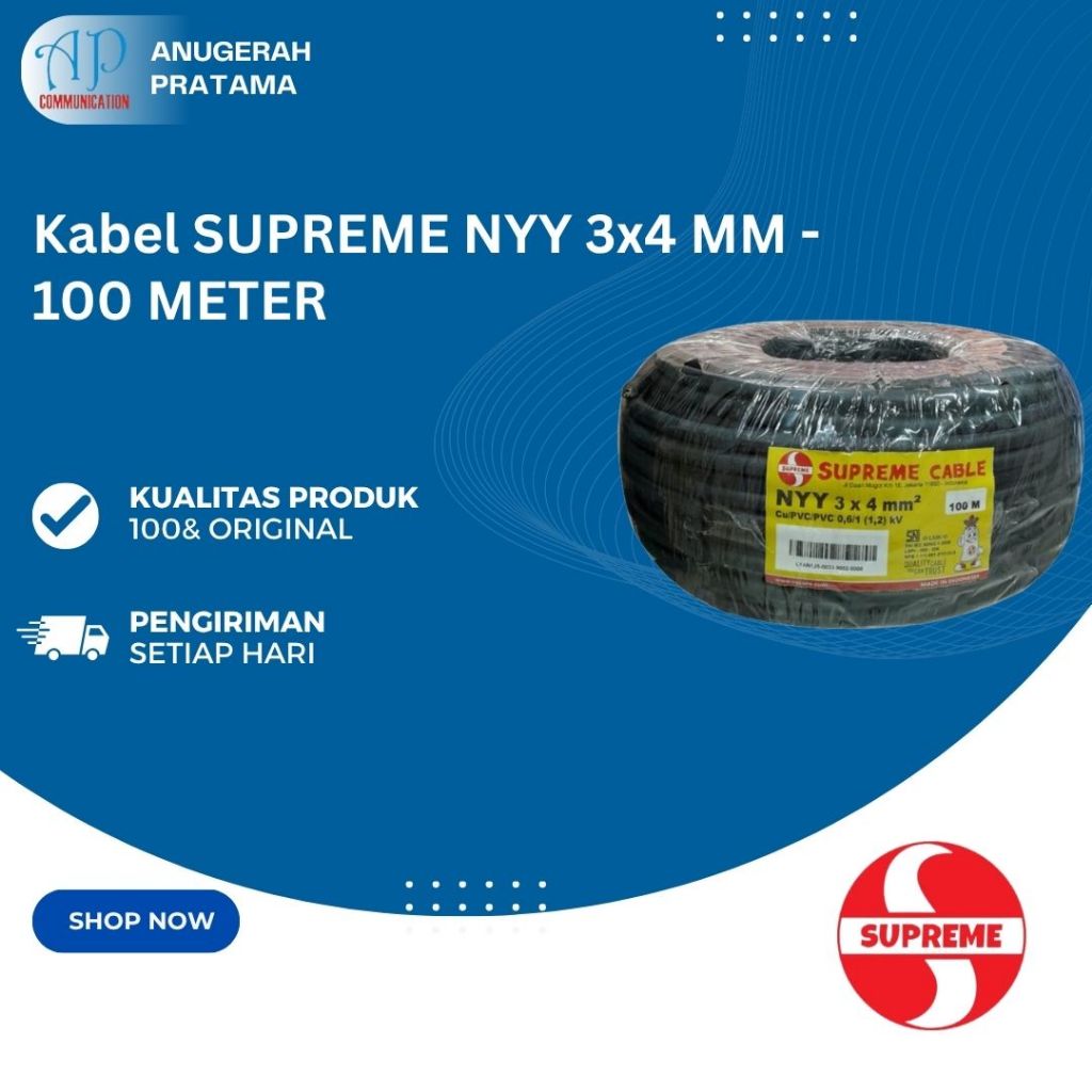 KABEL SUPREME NYY 3x4 - 100 METER