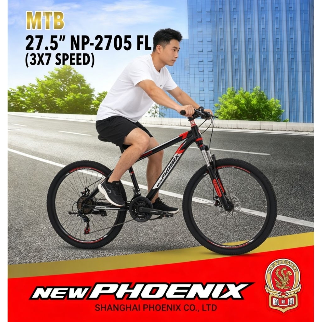 Sepeda gunung MTB Ukuran 27.5 inci New phoenix NP-2705FL 3x7 speed