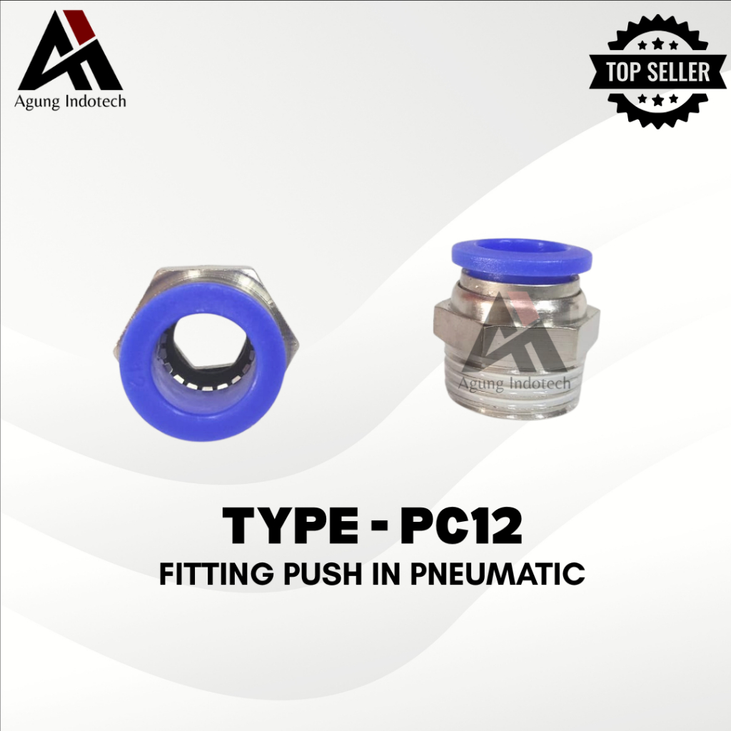 FITTING PC12-01 / PC12-02 / PC12-03 / PC12-04 PUSH IN PNEUMATIC LURUS / STRAIGHT