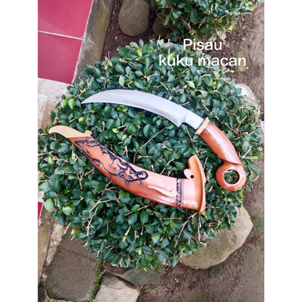 pisau kuku macan baja sepuh kayu mala