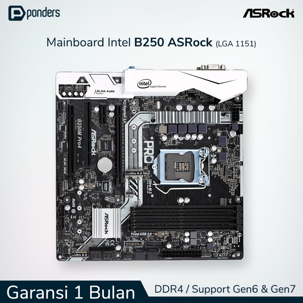 Mainboard Intel ASRock B250 LGA 1151 DDR4 Support Gen6 & Gen7