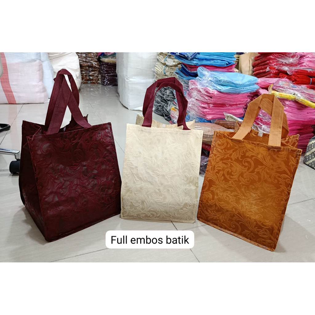 HARGA PER BIJI ( 1 BIJI) - TAS HAJATAN KOTAK NASI  FULL EMBOS BATIK & FLOWER