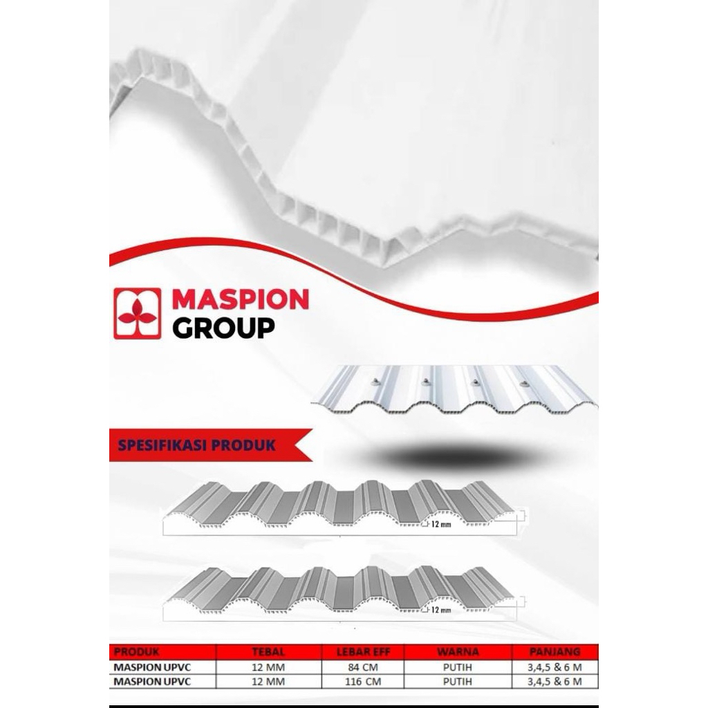 Atap Upvc double layer Maspion superior