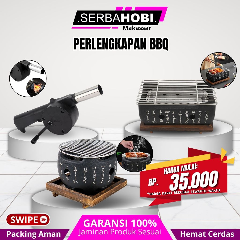 Perlengkapan bbq / alat bakar / alat bakar bulat / alat bakar listrik