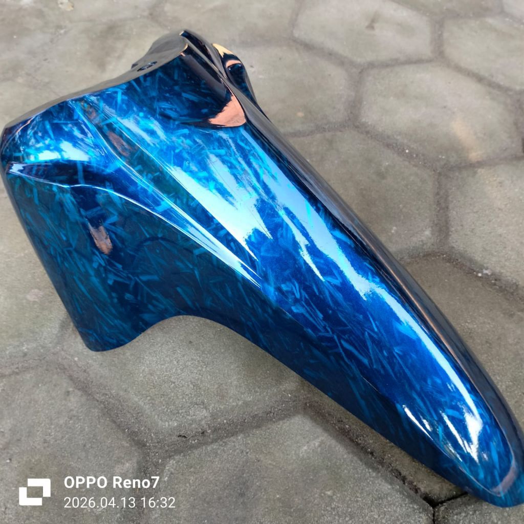 slebor depan Supra x 125 Batman carbon celup bahan original