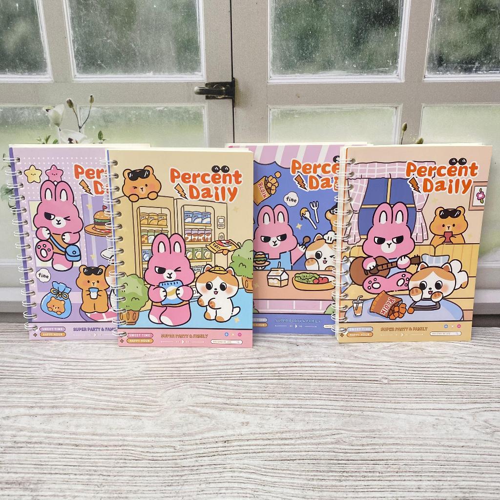 Buku Tulis Binder A5 Percent Daily Super Cute Lucu Favorit Anak Best Seller / Notebook Spiral A5 Isi