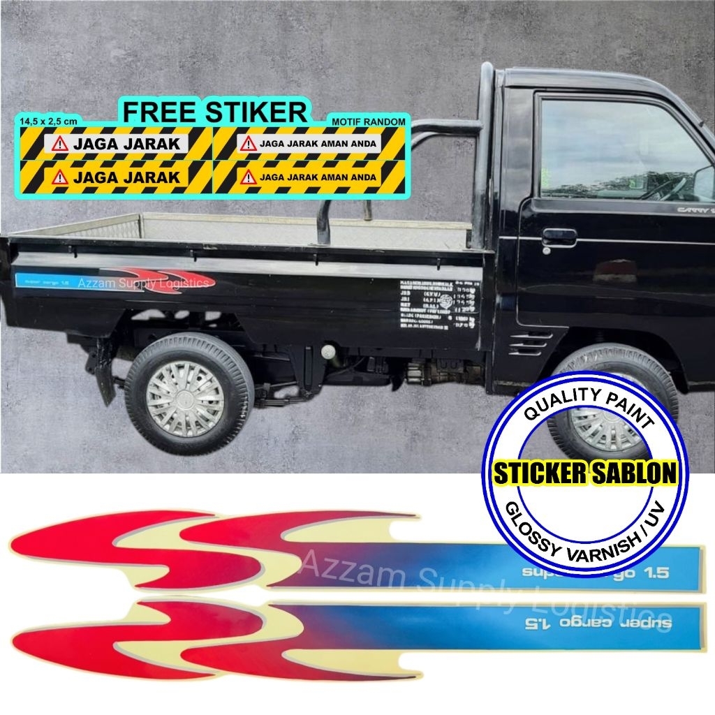 Sticker Bak Pickup Super Cargo Suzuki Futura Karbu| List Stiker Body Mobil Pick Up Karburator