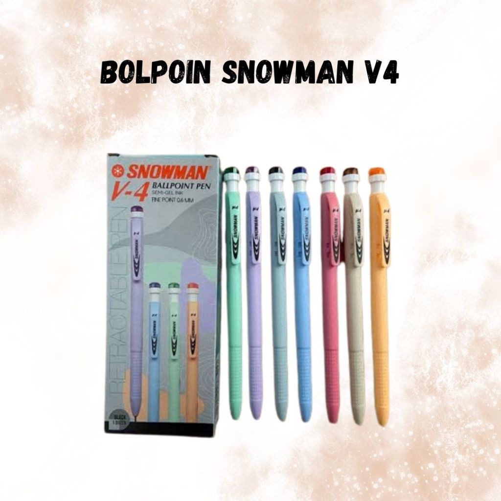 BOLPOIN SNOWMAN V4 HITAM | BOLPOIN CETIT SNOWMAN | PULPEN WARNA WARNI | BOLPOIN HITAM CETIT