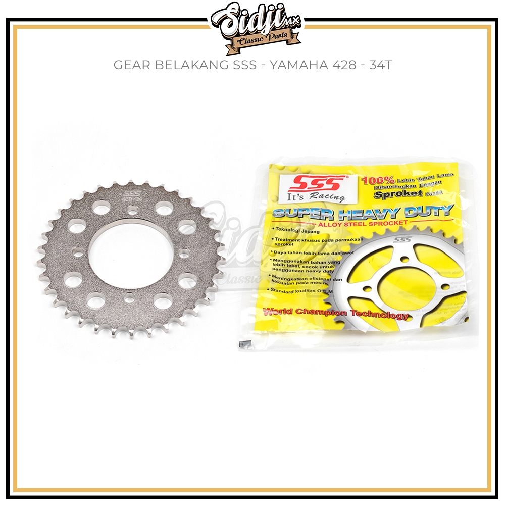 Gear Belakang SSS Yamaha 428 34T 40T RX King FIZR Force Vega R New Old