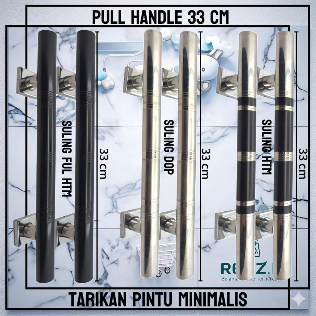 Tarikan Pintu Minimalis Pull Handle 33 cm Baja Kotak Desain Modern untuk Pintu Rumah