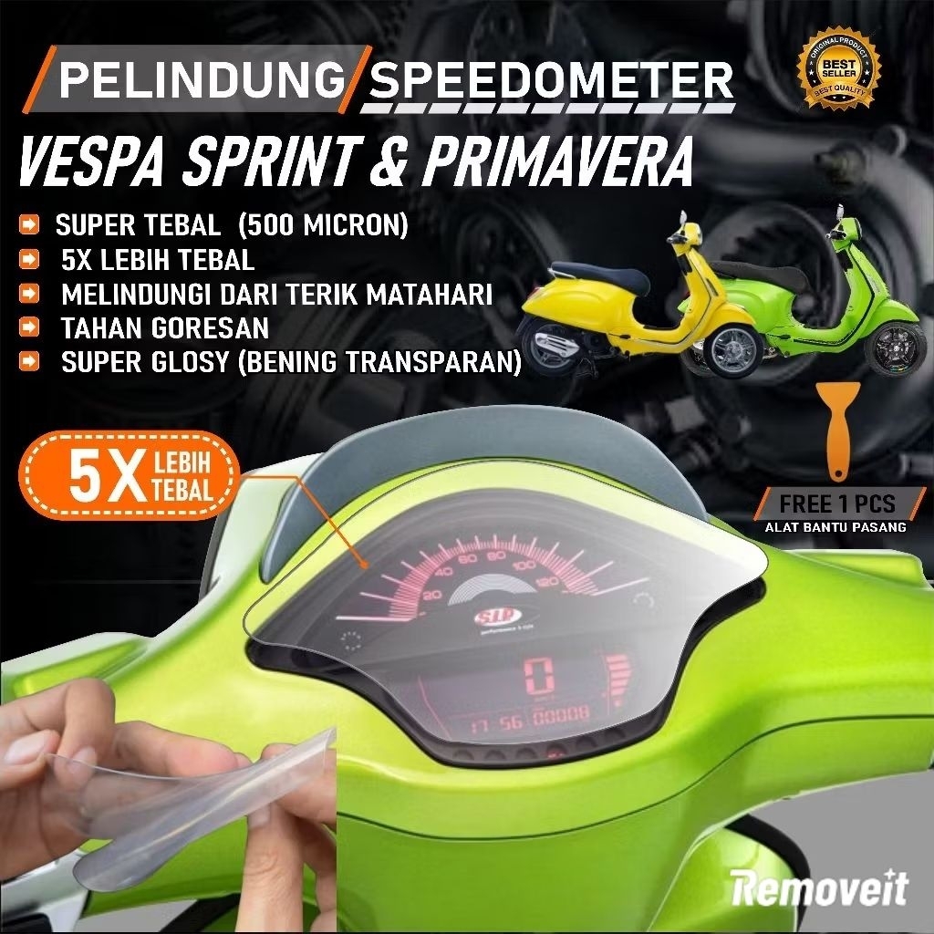 STIKER ANTIGORES SPEDOMETER VESPA SPRINT/PRIMAVERA
