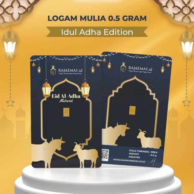 Emas Murni Asli Logam Mulia 0,5 Gram Edisi Idul adha 1447H  Emas Batangan 24K Bersertifikat