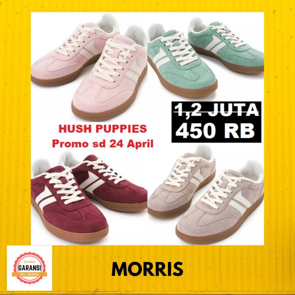 Sepatu sneakers wanita Hush Puppies seri MORRIS sale 100% ORI