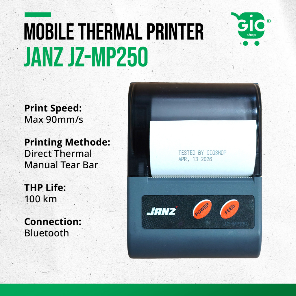 " Mobile Printer Janz JZ-MP250 Printer Thermal Portable (Mobile Printer) UMKM (New Old Stock)"