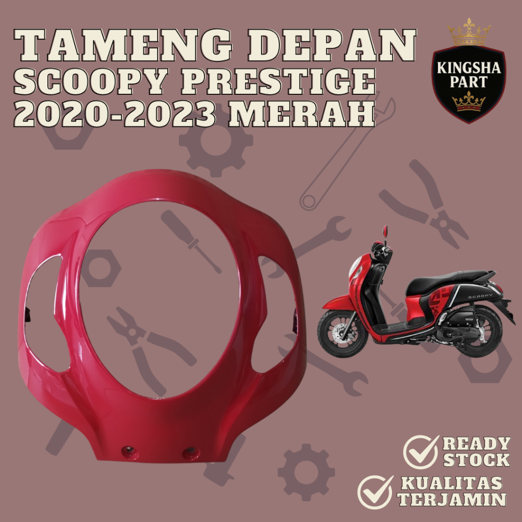 Panel Tameng Dada Depan Scoopy Prestige 2020-2023 Tameng Depan Scoopy Prestige K2F MERAH Tenshi