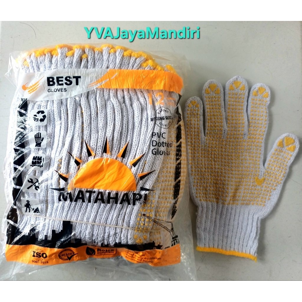 Sarung Tangan Bintik Karet - Putih