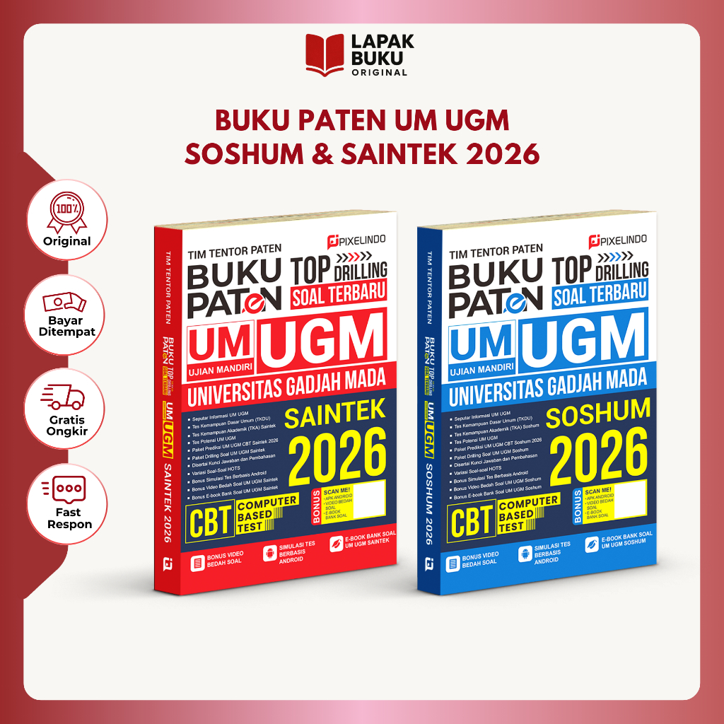 Buku Paten Ujian Mandiri Soshum Dan Saintek 2026 (UM UGM SOSHUM & UM UGM SAINTEK) - Pixelindo
