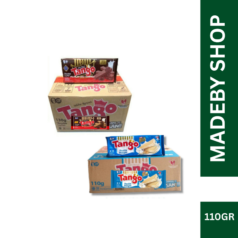 Tango Wafer 110Gr Coklat Vanilla 1 Dus Isi 24Pcs